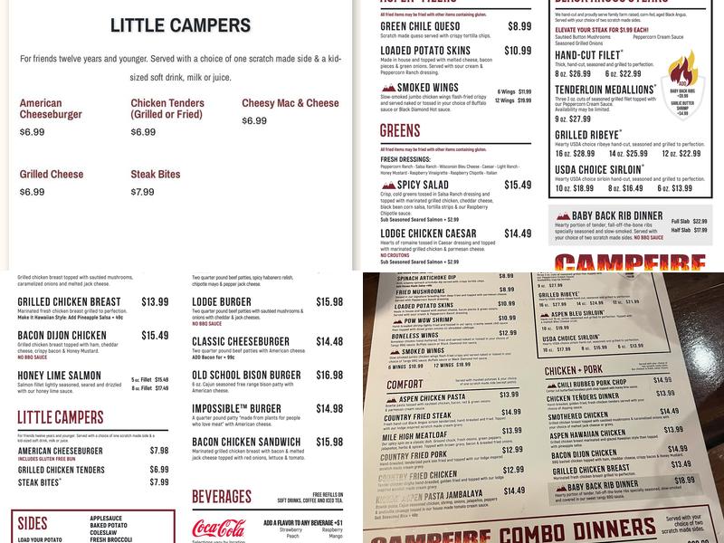 Aspen Creek Grill Menu