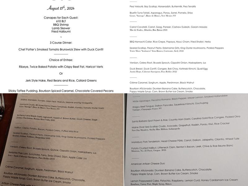 610 Magnolia Menu
