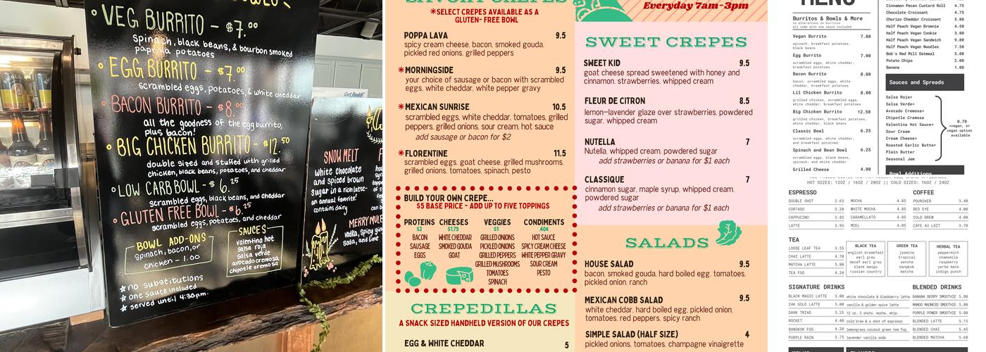 Safai Coffee Shop Menu