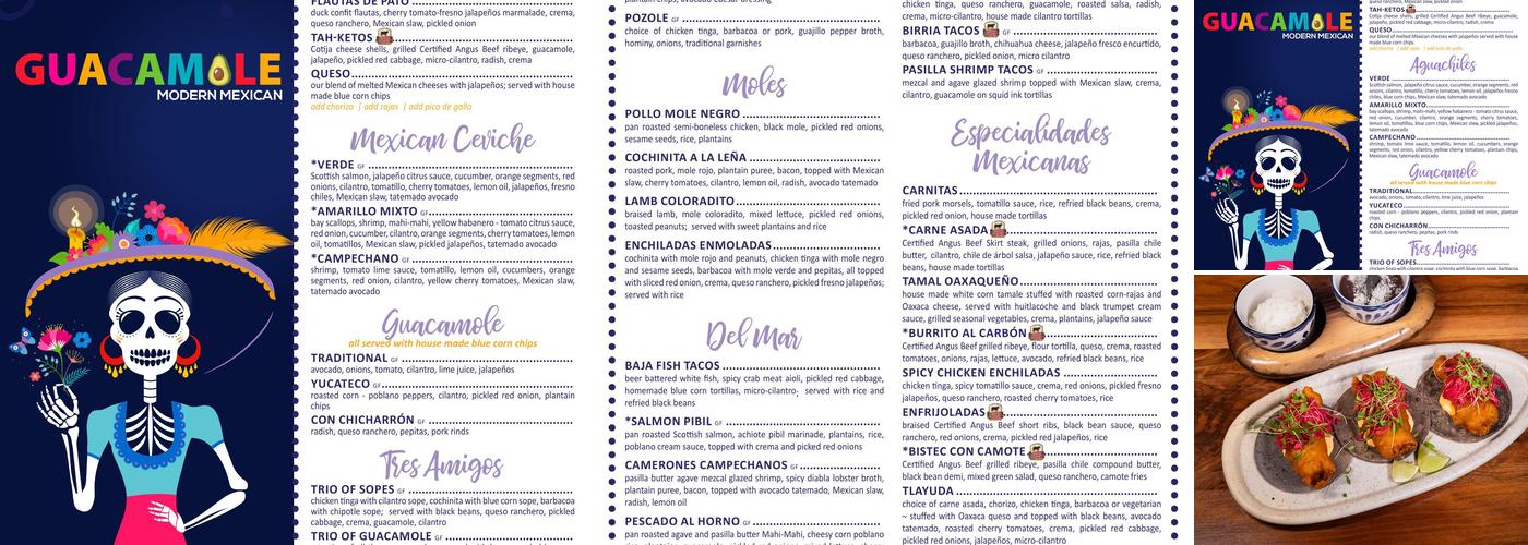 Guaca Mole Modern Mexican Menu