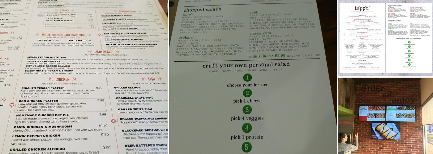 topp't Handcrafted Pizzas & Chopped Salads Menu