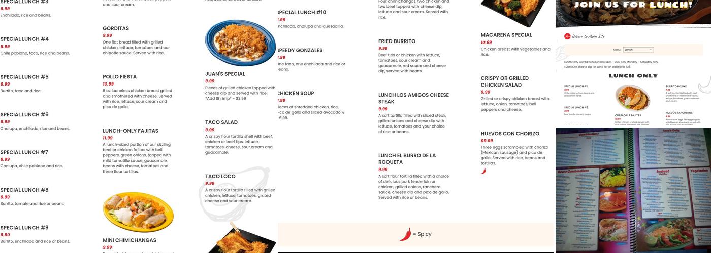 Fiesta Time Amigos Menu