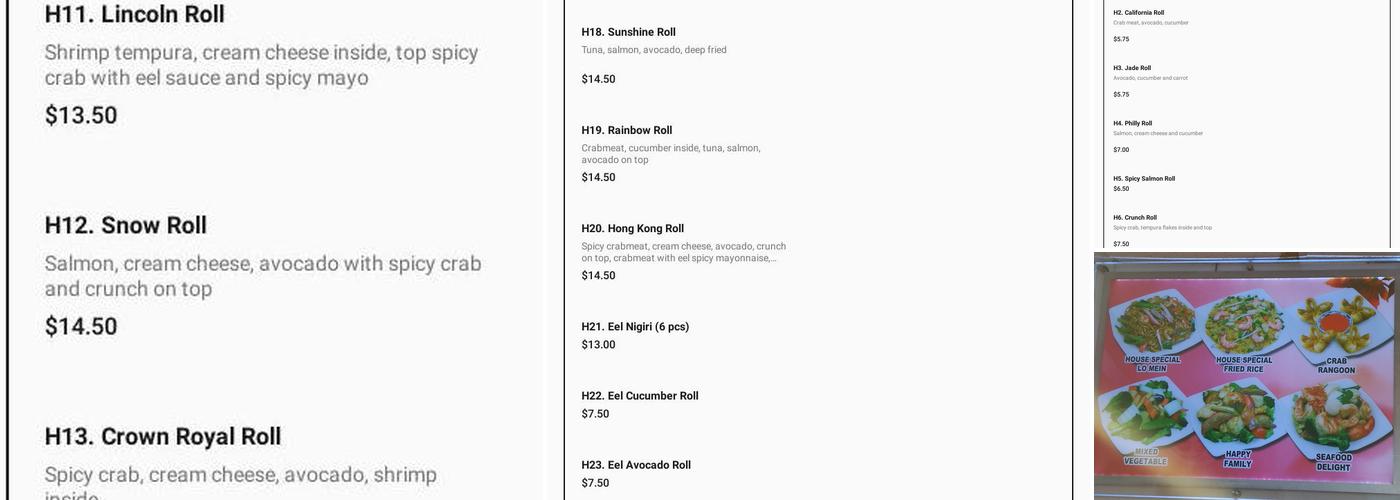 Hong Kong Menu