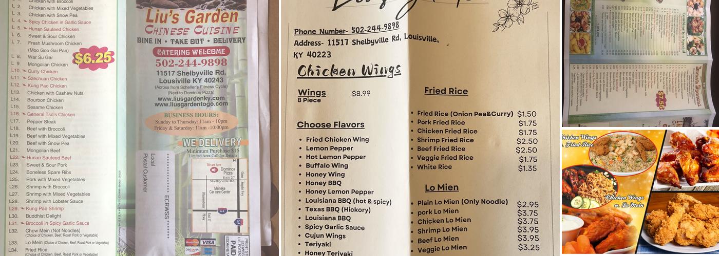 Liu's Garden Chinese Cuisine Menu