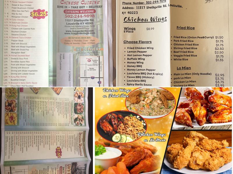 Liu's Garden Chinese Cuisine Menu