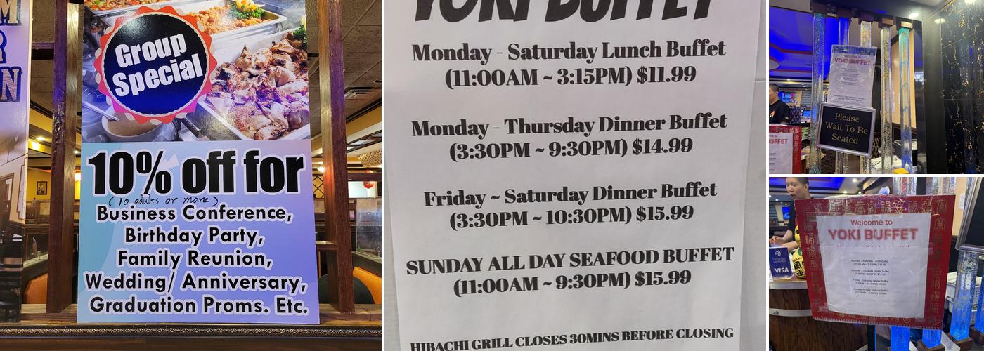 Yoki Buffet Menu