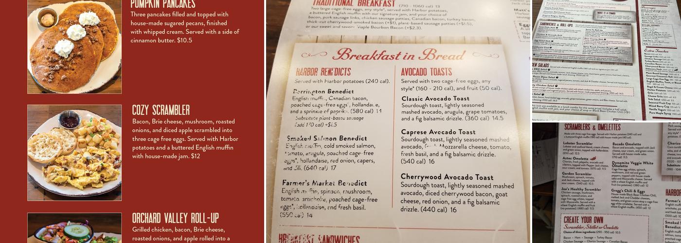 Egg Harbor Cafe Menu