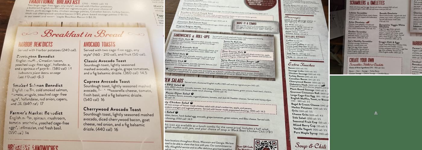 Egg Harbor Cafe Menu