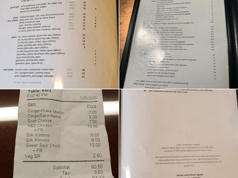 August Moon Chinese Bistro Menu