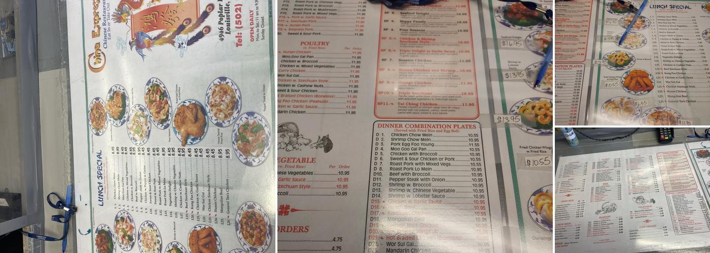 China Express Menu