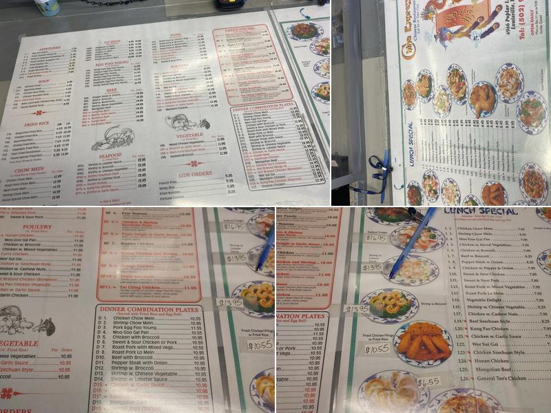 China Express Menu