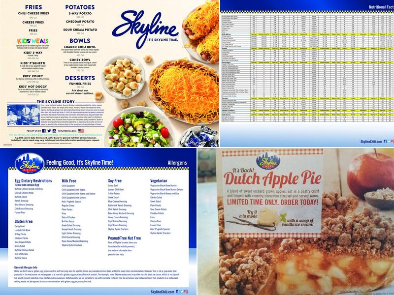 Skyline Chili Menu