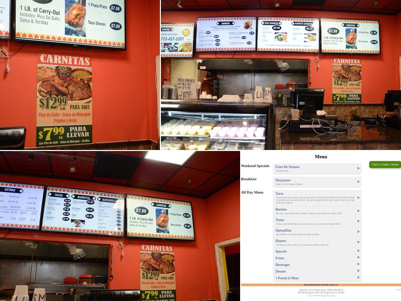 Taqueria Coral Mexicana Menu