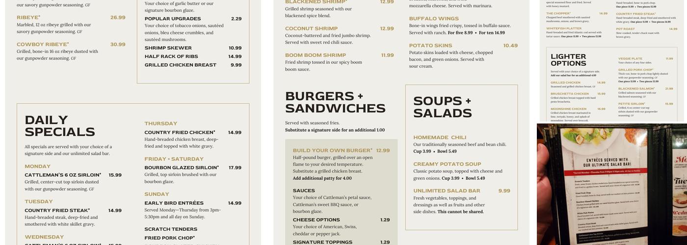 Cattleman's Roadhouse Menu