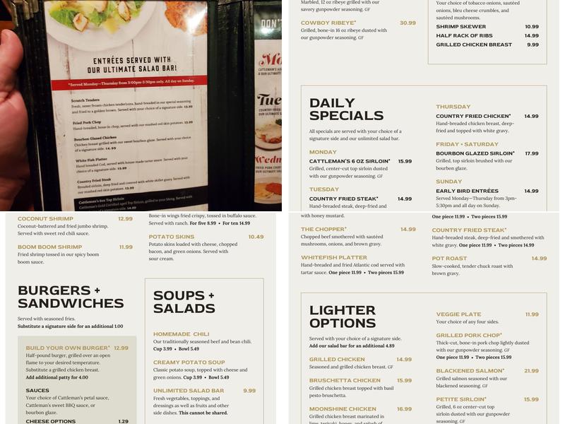 Cattleman's Roadhouse Menu