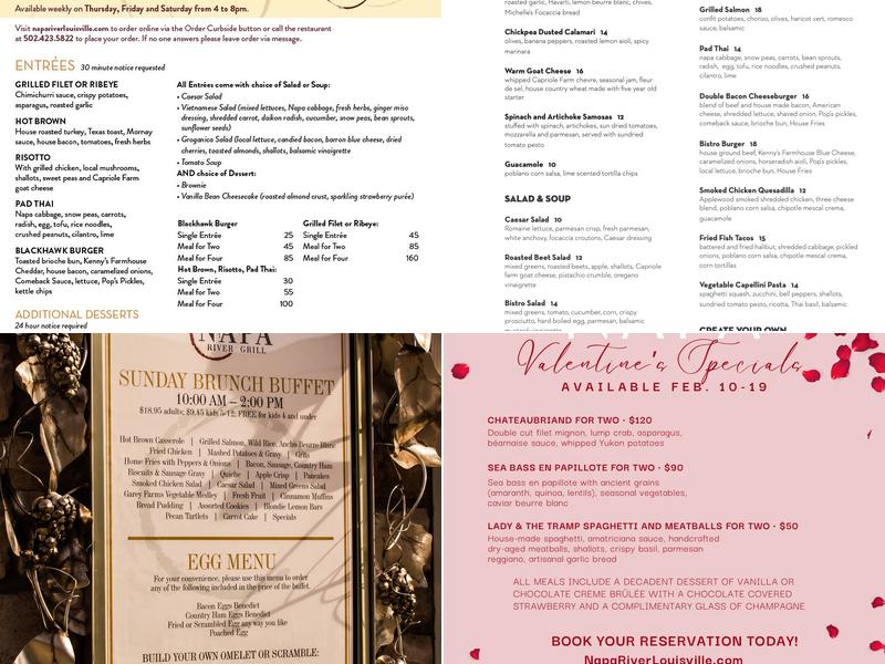 Napa River Grill Menu
