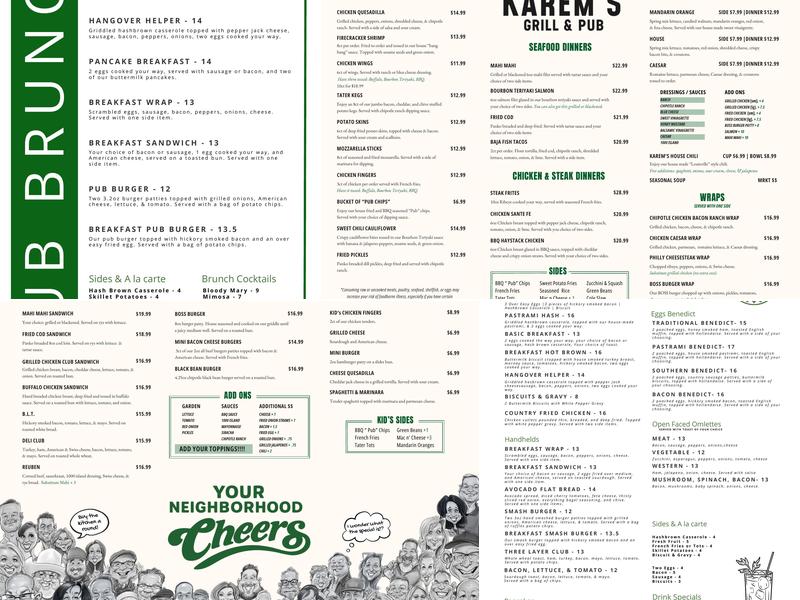 Karem's Grill & Pub Menu