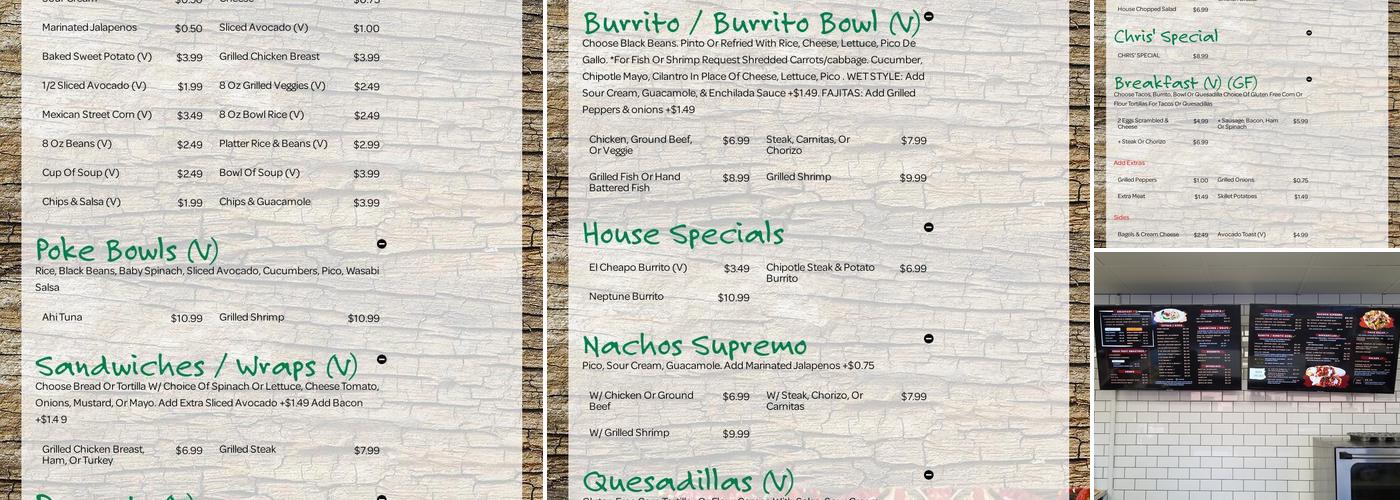 Chicks 'n Salsa Menu