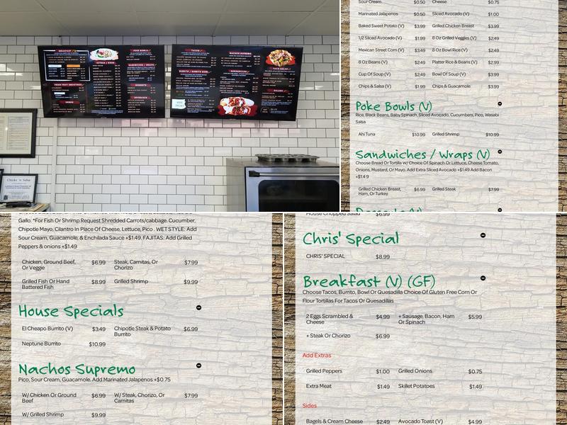 Chicks 'n Salsa Menu
