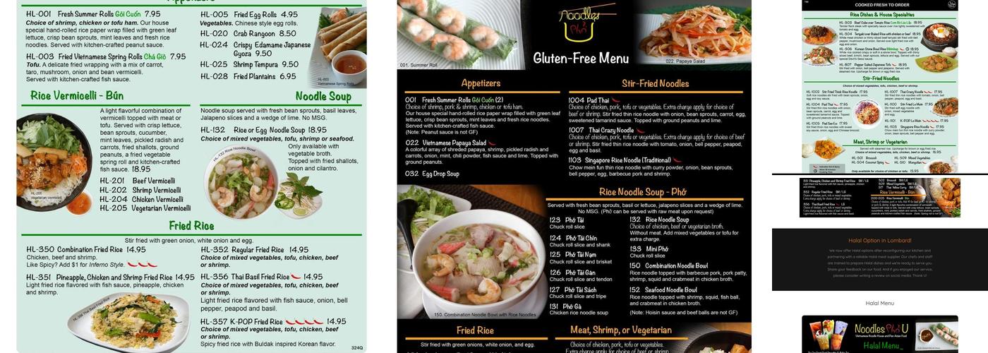 Noodles Pho U Menu