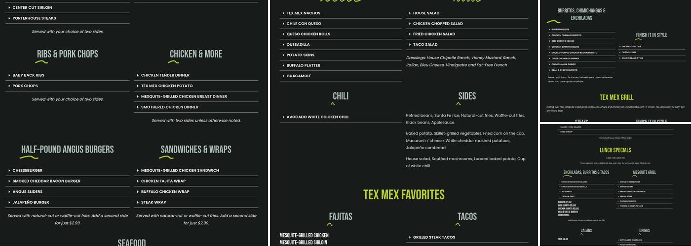 Tumbleweed Tex Mex Grill & Margarita Bar Menu