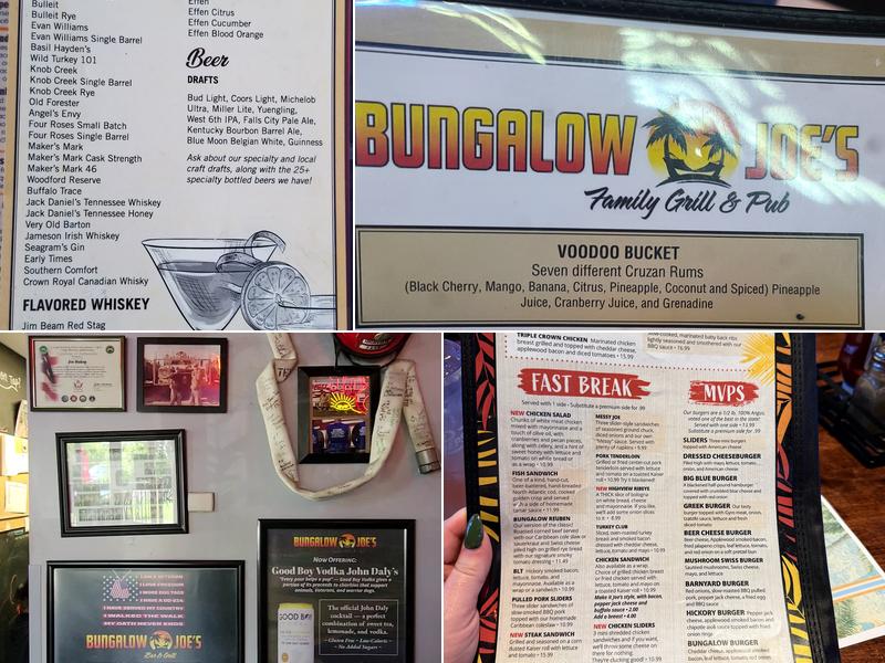 Bungalow Joe's Family Grill and Pub Menu