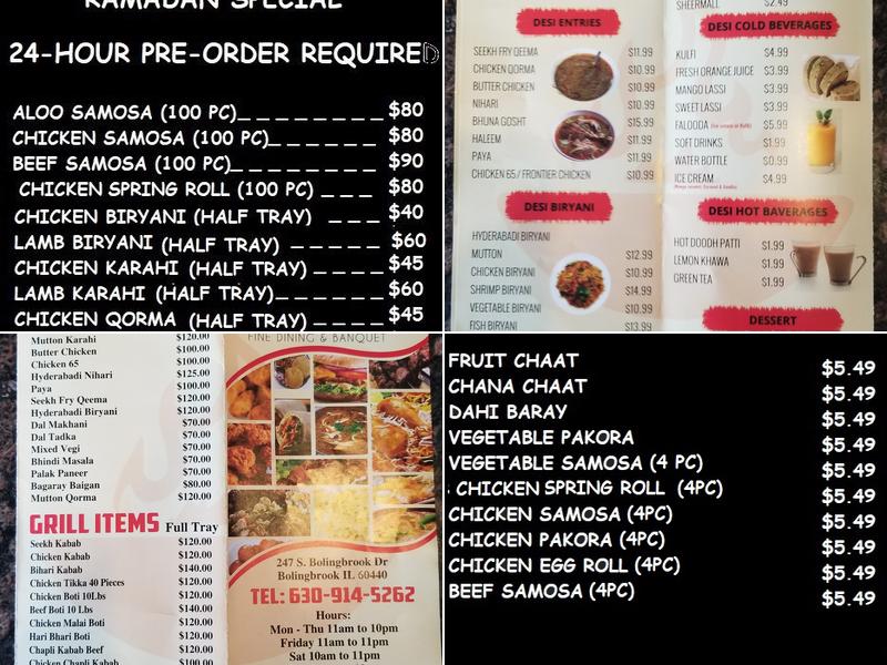 SHAAHI BIRYANI Menu