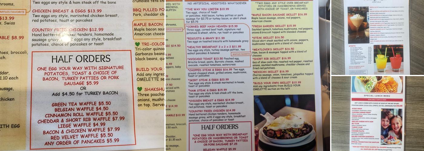 Chicago Waffles at Willowbrook Menu