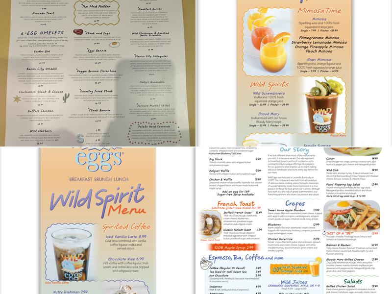 Wild Eggs Menu