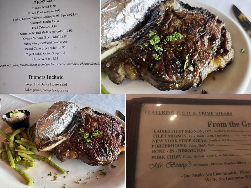 Mr Benny's Steak & Lobster Menu