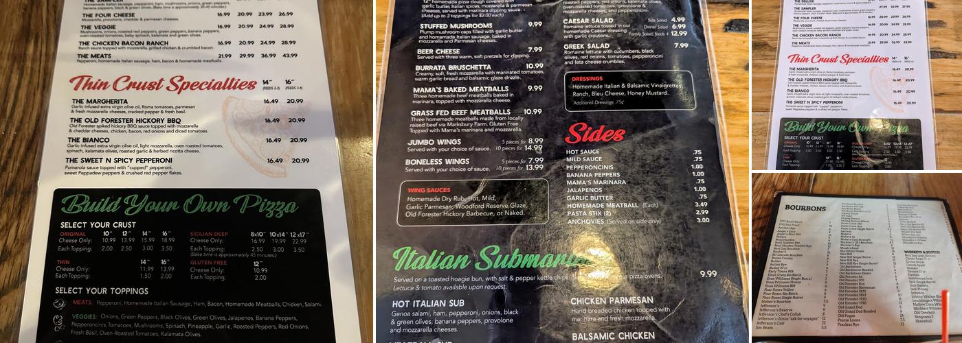 The Original Impellizzeri's Menu