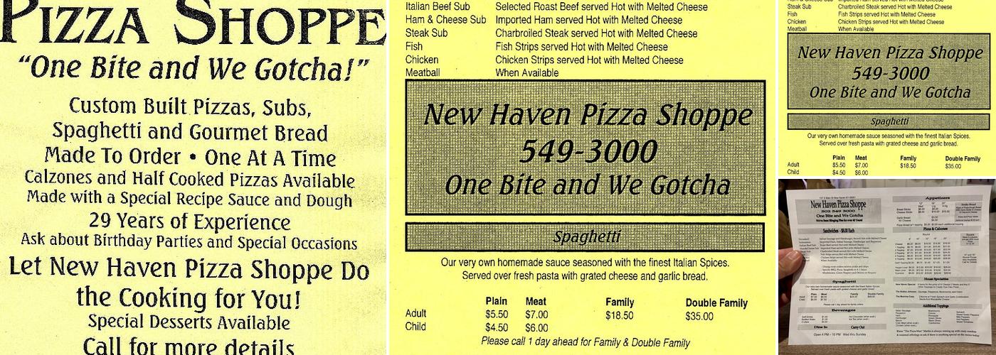 New Haven's Pizza Shoppe Menu