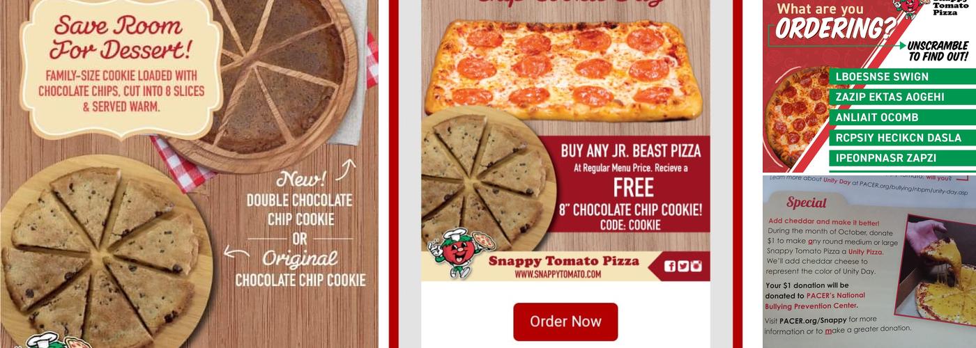 Snappy Tomato Pizza Menu