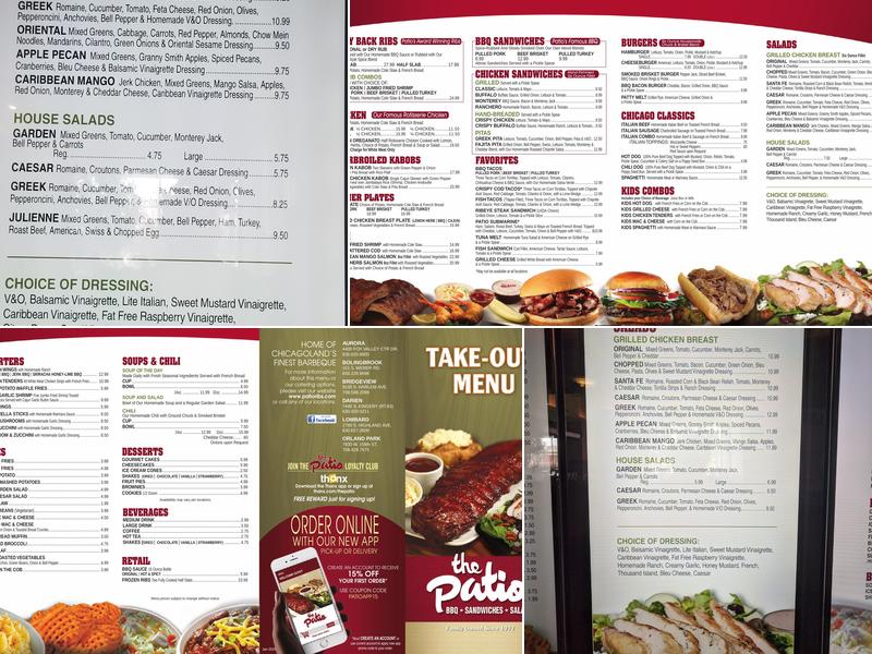 The Patio - Bolingbrook Menu