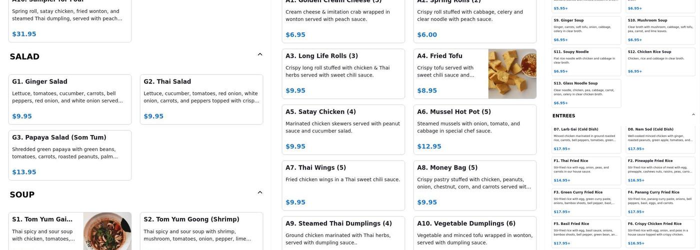 2B Thai Menu