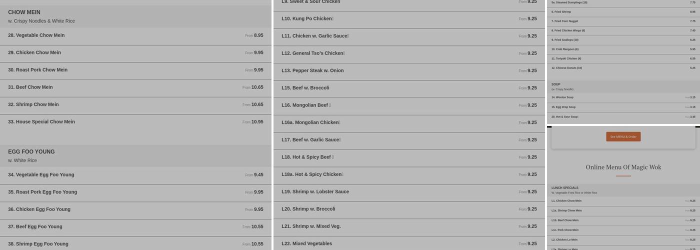 Magic Wok Menu