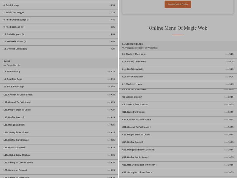 Magic Wok Menu