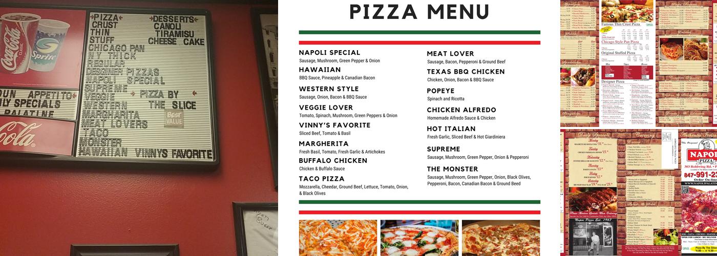 Napoli Pizza Menu