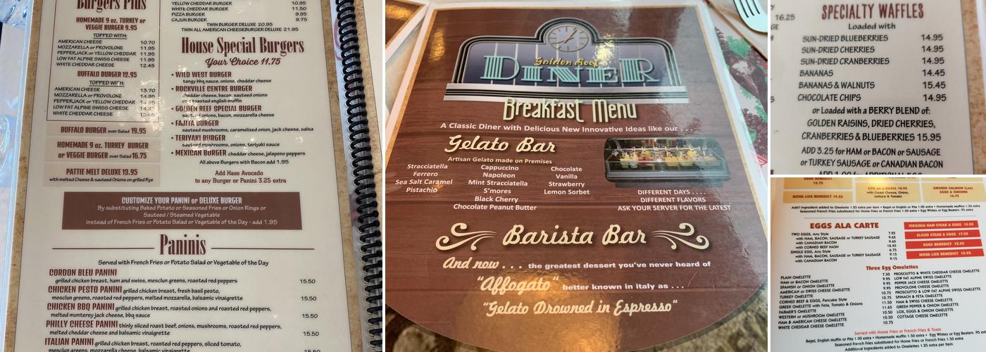 Golden Reef Diner Menu