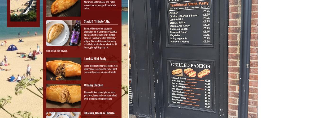 Cornish Kitchen Menu