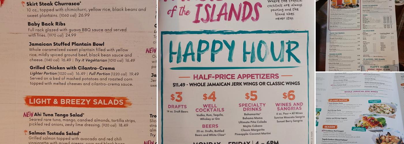 Bahama Breeze Menu