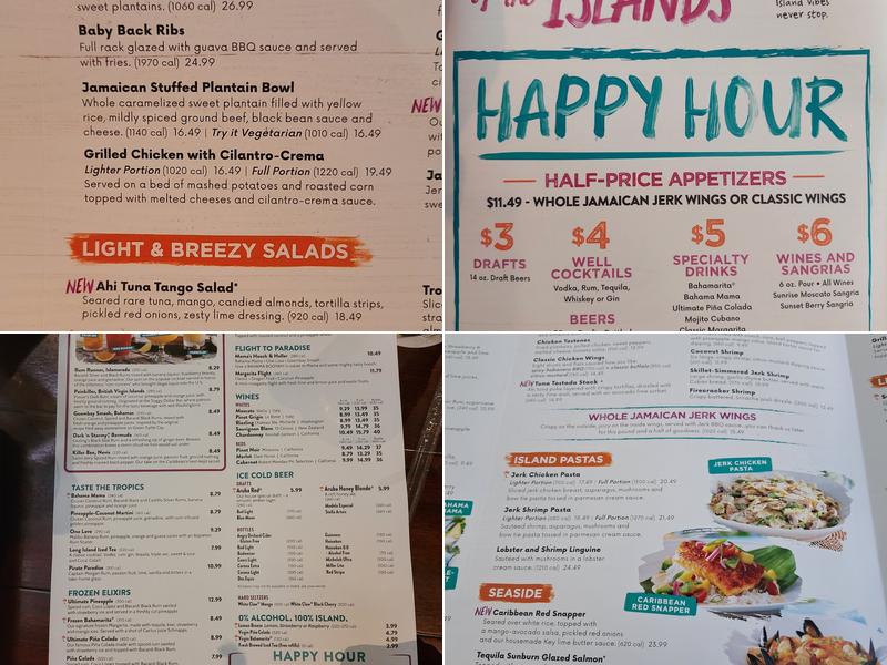 Bahama Breeze Menu