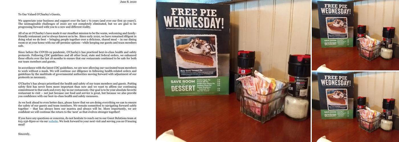 O'Charley's Restaurant & Bar Menu