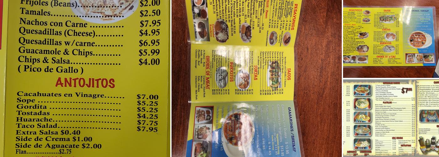 Original Taco Menu