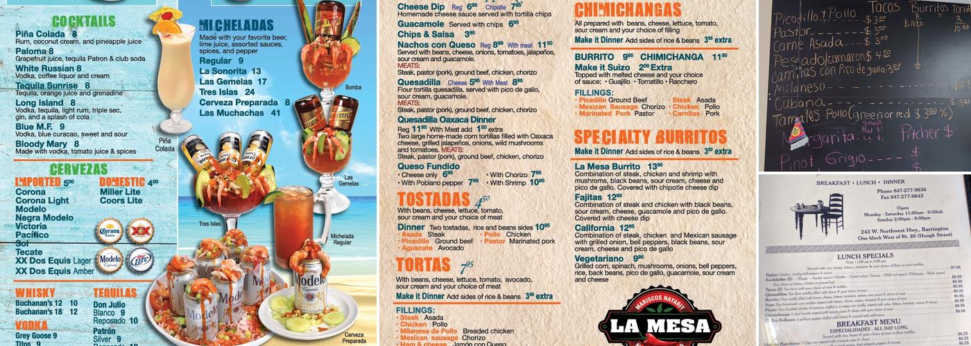 La Mesa Restaurant Menu