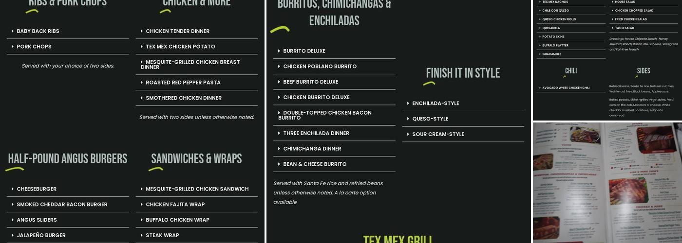 Tumbleweed Tex Mex Grill & Margarita Bar Menu