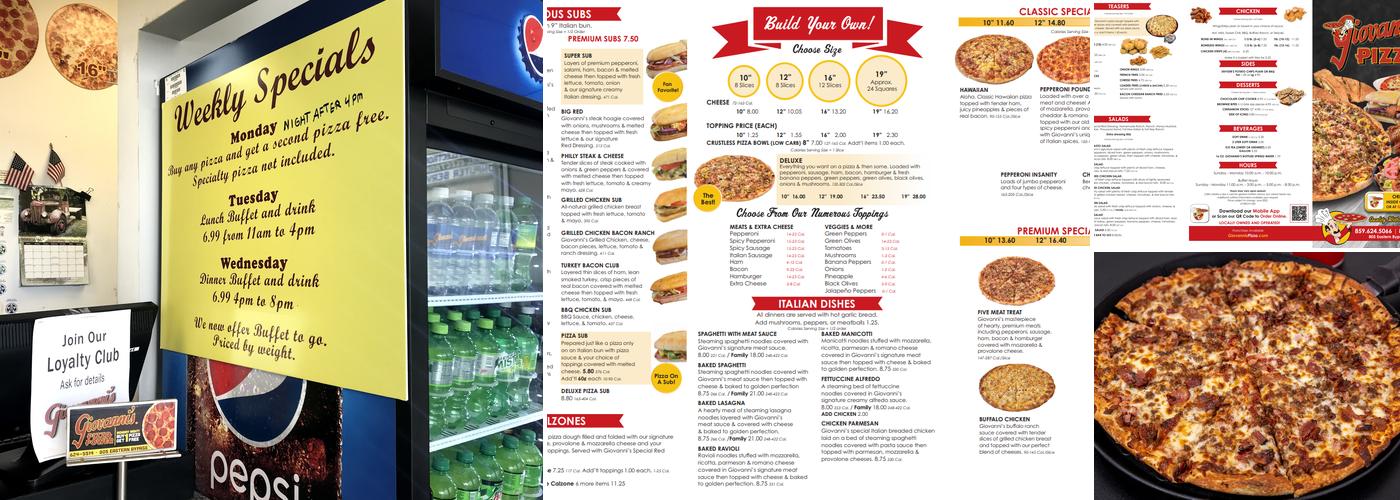 Giovanni's Pizza Menu