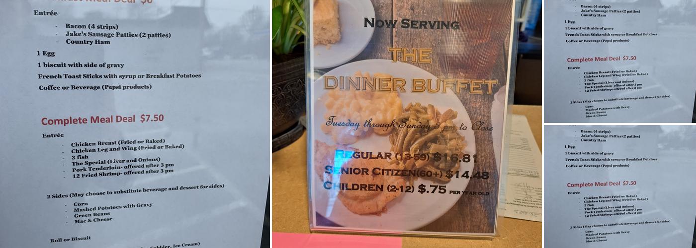 Stephen Foster Restaurant Menu