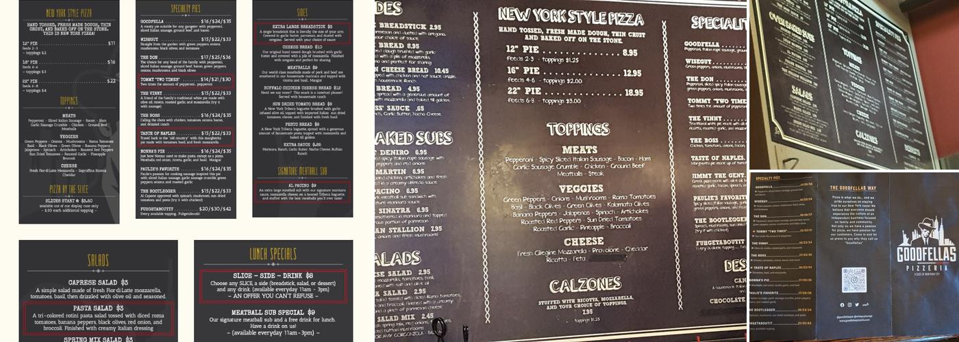 Goodfellas Pizzeria - Mainstrasse Village Menu