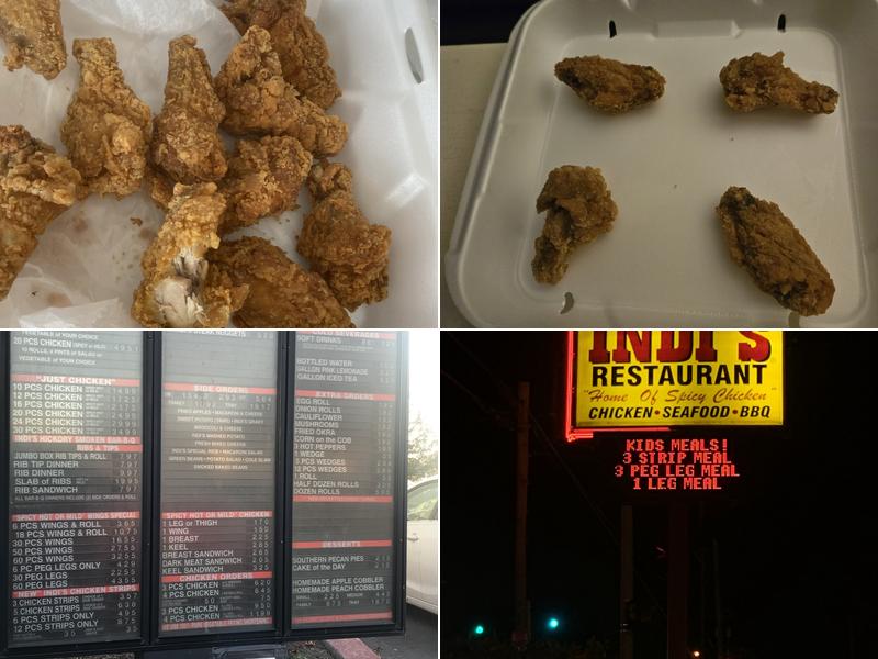 Indi's Chicken Menu